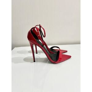 Femme LA Amiri Patent Vegan Leather D'orsay Sandal Rouge Red Women's Size 39